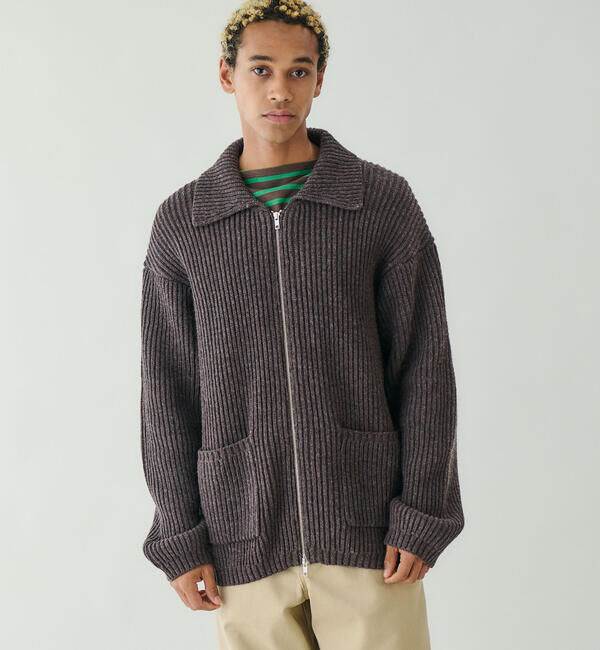  「RYE TENDER | 〈別注〉フルジップ ニットブルゾン MEN」|ニット・セーター|