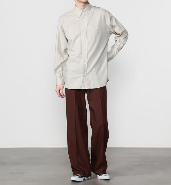 GYMPHLEX「Gymphlex | リネンポリエステル 長袖ボタンダウンシャツ MEN」|シャツ・ブラウス|