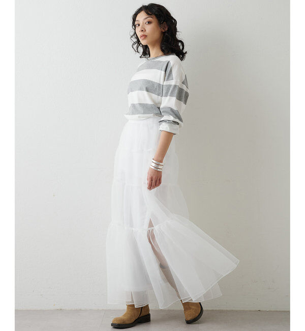  「オーガンジーボリュームスカート」|スカート|