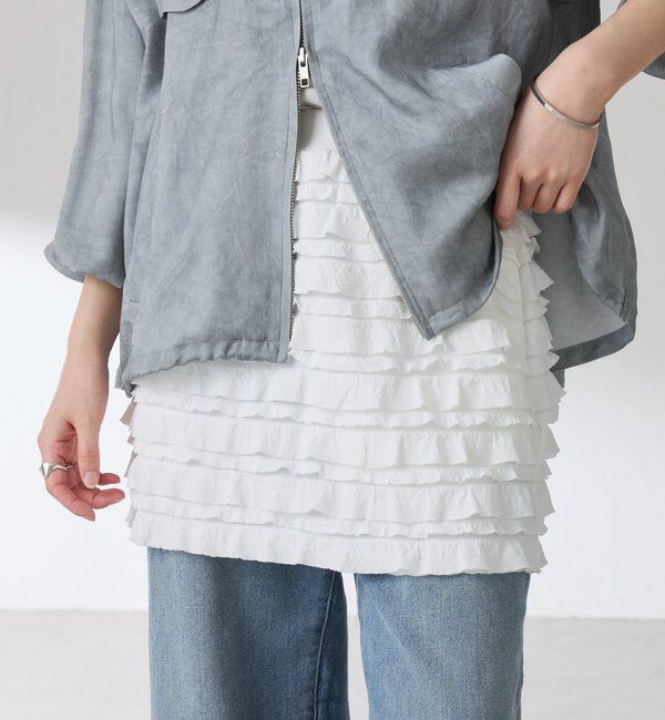  「【PROVOKE別注アイテム】 フリルレイヤードスカート」|スカート|ホワイト