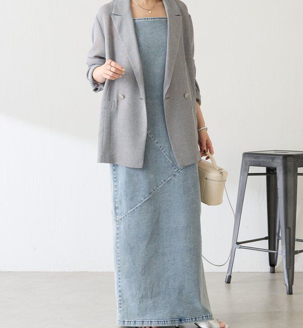  「Q.anosリラックススリムデニムワンピース」|ワンピース|