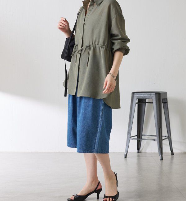  「Q.anos タックハーフデニムパンツ」|デニム|