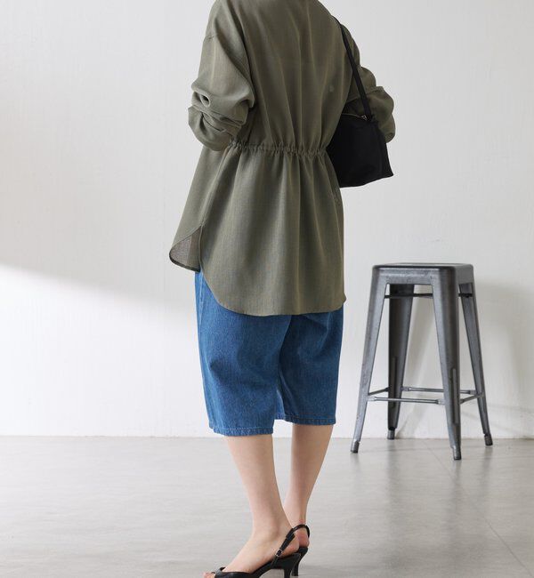  「Q.anos タックハーフデニムパンツ」|デニム|