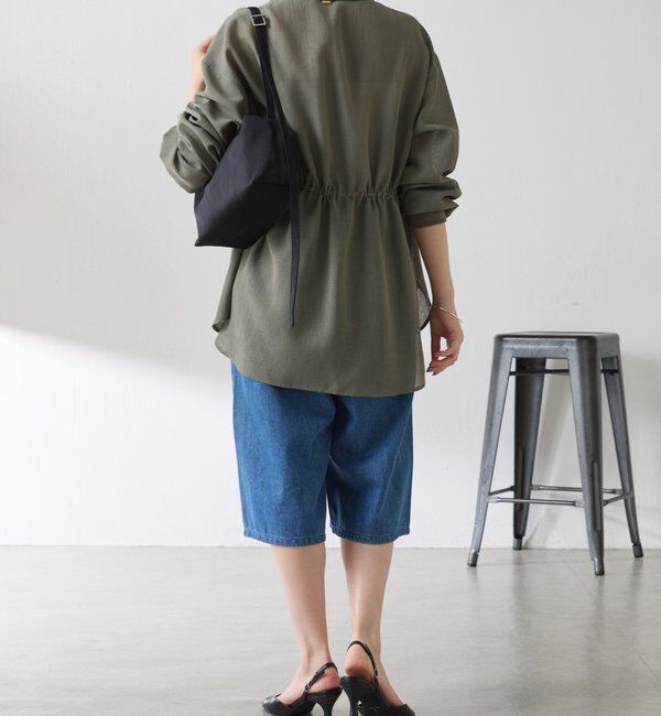  「Q.anos タックハーフデニムパンツ」|デニム|