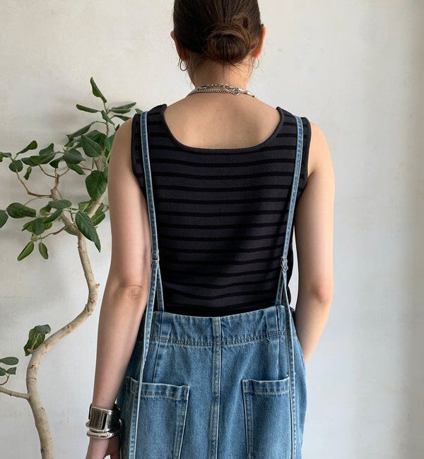  「ボーダースクエアニットタンク」|ニット・セーター|