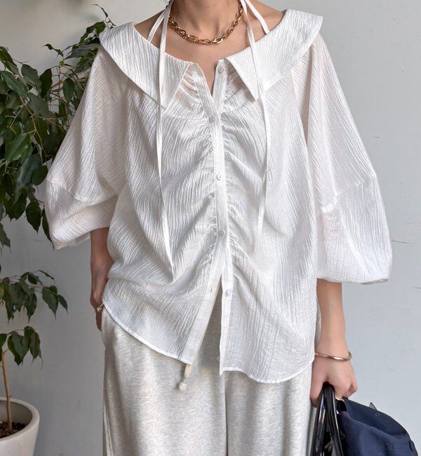  「ギャザーチョーカーブラウス」|シャツ・ブラウス|