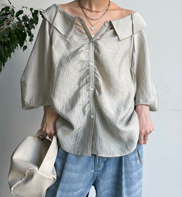  「ギャザーチョーカーブラウス」|シャツ・ブラウス|