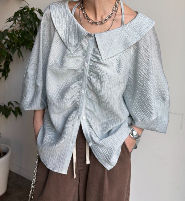  「ギャザーチョーカーブラウス」|シャツ・ブラウス|