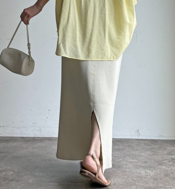  「【セットアップ可能】ハニカムワッフル編みニットスカート」|スカート|