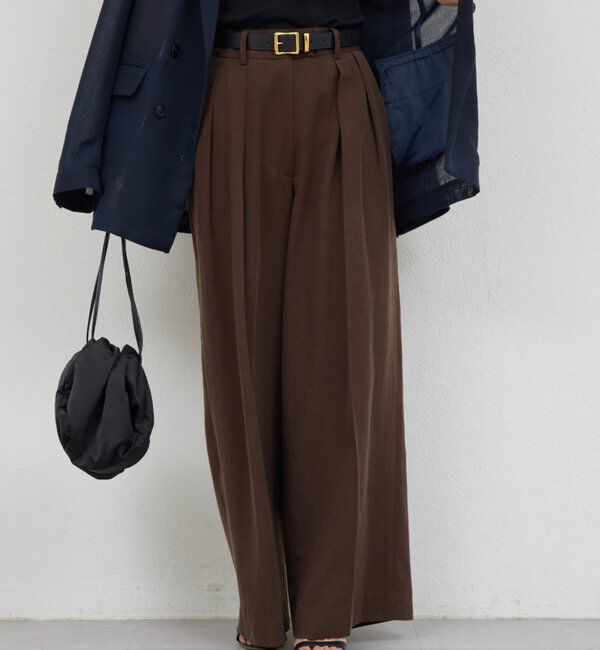  「リネンダブルタックパンツ」|チノ|