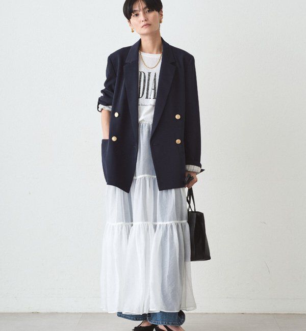  「オーガンジーティアードスカート」|スカート|