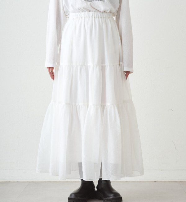  「オーガンジーティアードスカート」|スカート|