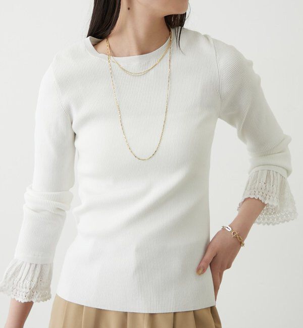  「リブレースニットプルオーバー」|ニット・セーター|