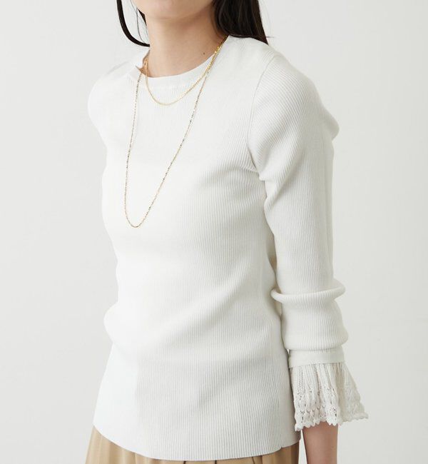  「リブレースニットプルオーバー」|ニット・セーター|