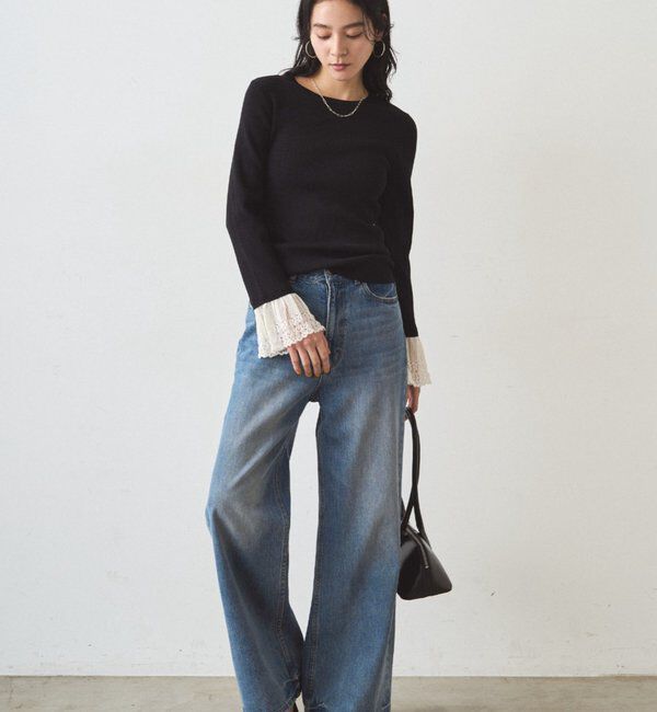  「リブレースニットプルオーバー」|ニット・セーター|