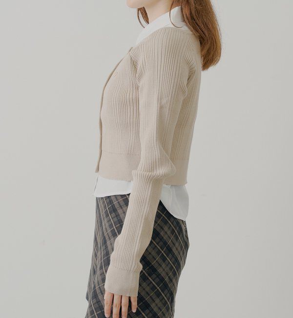  「シャツレイヤード2way カーディガン」|カーディガン|