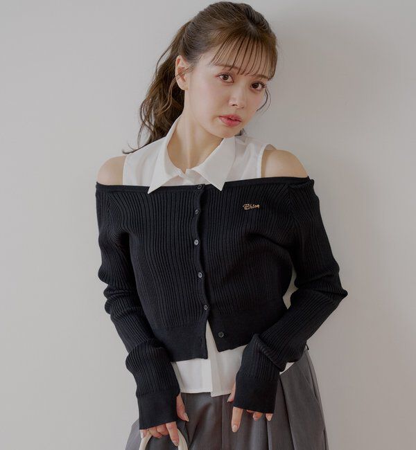  「シャツレイヤード2way カーディガン」|カーディガン|