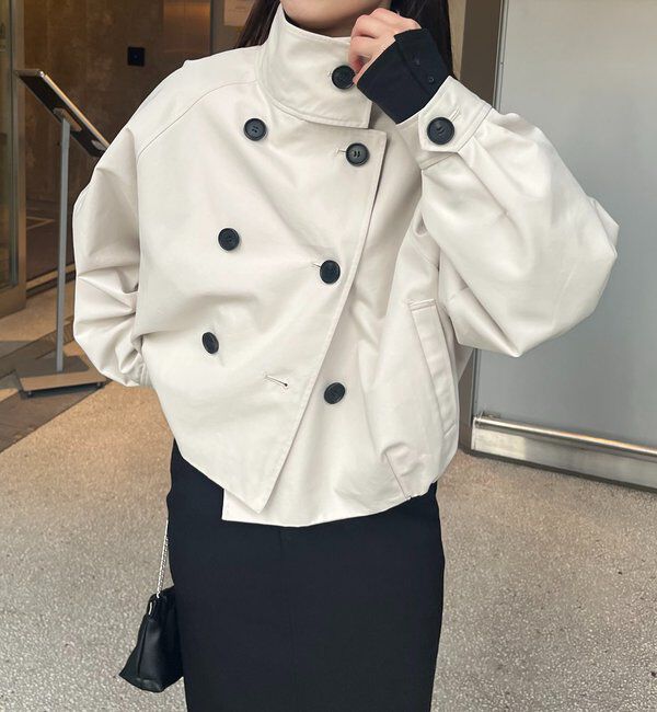  「【サイズ展開あり】ショートトレンチコート」|トレンチコート|