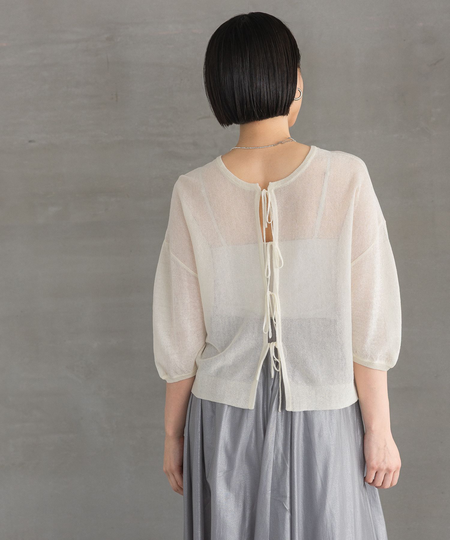 A part by 「バックリボンプルオーバー_5分袖」|ニット・セーター|