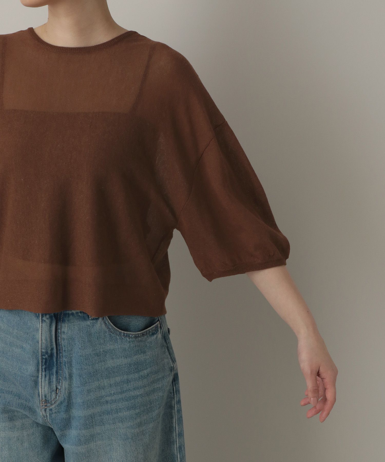 A part by 「バックリボンプルオーバー_5分袖」|ニット・セーター|