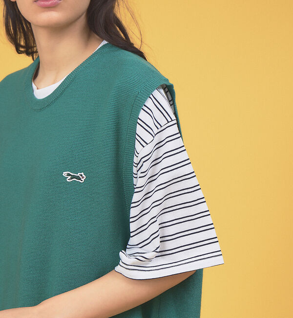 ABAHOUSE「PENNEYS /ペニーズ FOXワンポイントワッペン / Uネックベスト」|ニット・セーター|