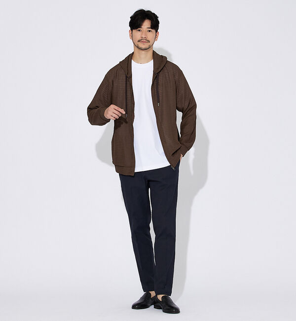 ABAHOUSE「【ブロック柄】ストレッチ シアーパーカー」|パーカー|