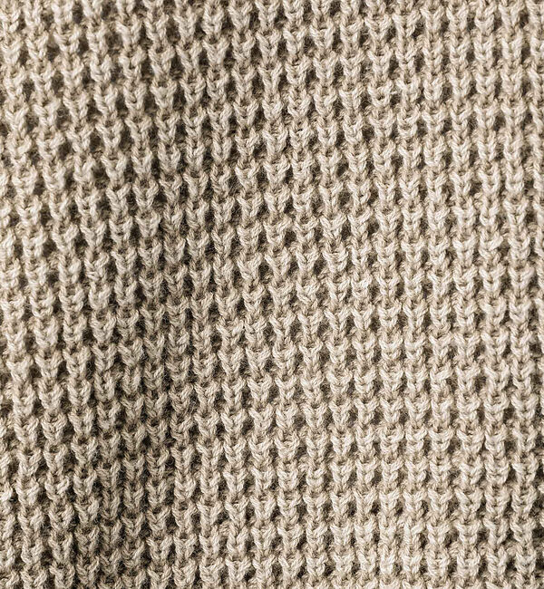 ABAHOUSE「【Revo.レボ】パウダーブリーチ加工ワッフルコットンニットクルー/ユニセックス」|ニット・セーター|