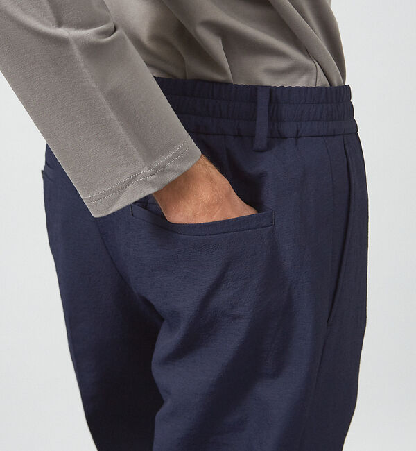 ABAHOUSE「【セットアップ対応】リネンライク ライトイージースラックス / 軽量 ストレッチ」|スラックス|