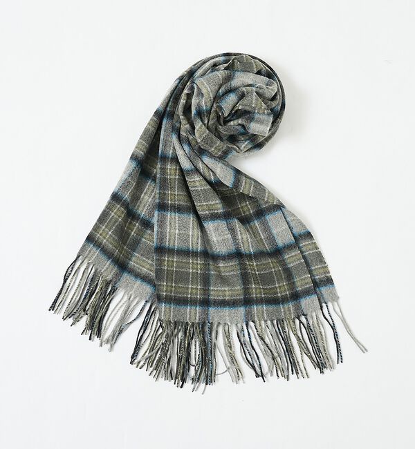 ABAHOUSE「【カシミヤ100％】チェック柄 マフラー 60&times;180」|マフラー|グレー系その他1