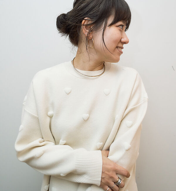 Rouge vif「【新色登場】ハートジャガードニットプルオーバー」|ニット・セーター|