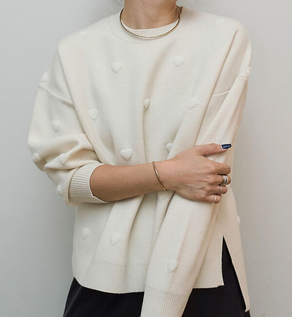 Rouge vif「【新色登場】ハートジャガードニットプルオーバー」|ニット・セーター|