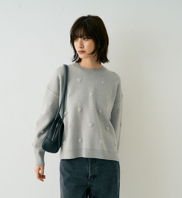 Rouge vif「【新色登場】ハートジャガードニットプルオーバー」|ニット・セーター|