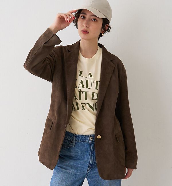 Rouge vif「ゴートスエード シングルジャケット」|テーラードジャケット|ブラウン