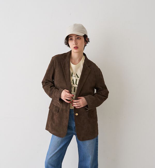 Rouge vif「ゴートスエード シングルジャケット」|テーラードジャケット|