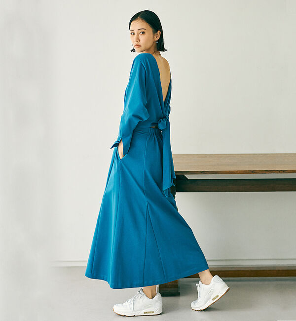 qualite「【鳳山えり&times;qualite】2WAYバックリボンワンピース」|ワンピース|