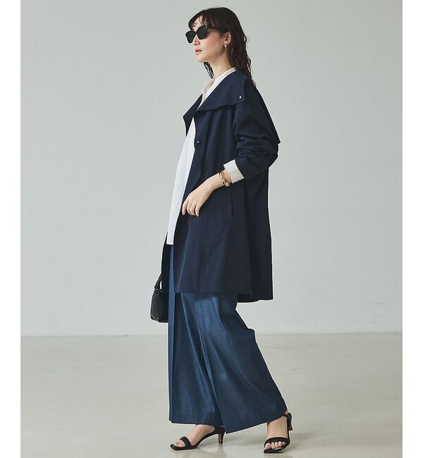 qualite「【大人のスプリングコート】オーバースタンドコート」|トレンチコート|