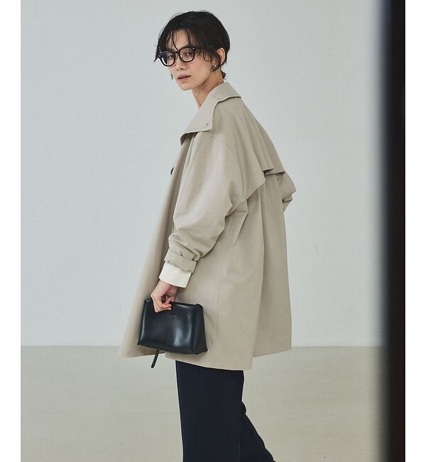 qualite「【大人のスプリングコート】オーバースタンドコート」|トレンチコート|
