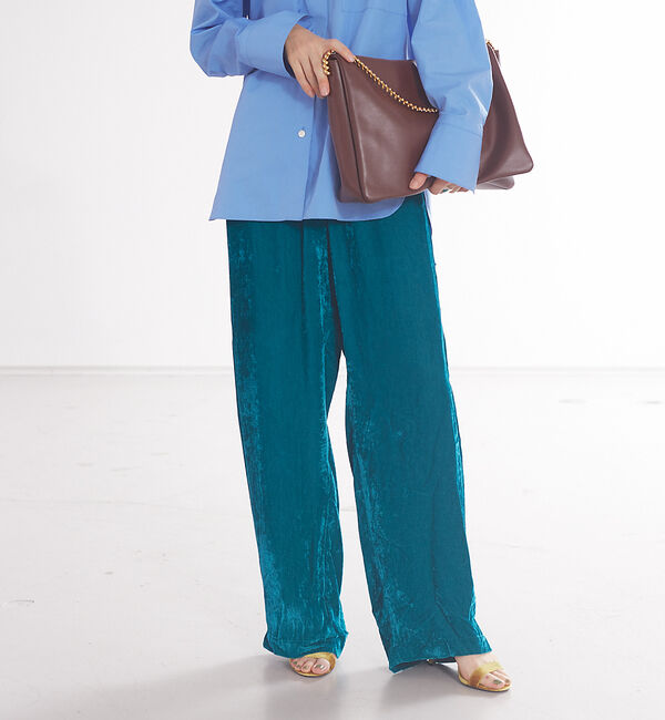 The Store by C' 「【COCUCA】ベルベットシームレスパンツ」|その他|エメラルドグリーン