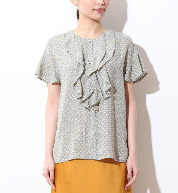  「リーフドットプリントフリルブラウス」|シャツ・ブラウス|