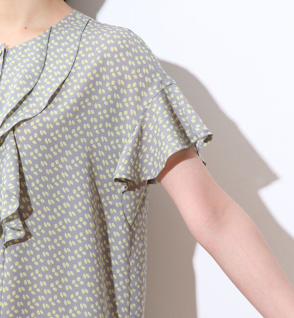  「リーフドットプリントフリルブラウス」|シャツ・ブラウス|