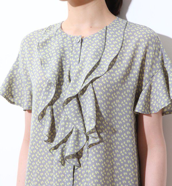  「リーフドットプリントフリルブラウス」|シャツ・ブラウス|