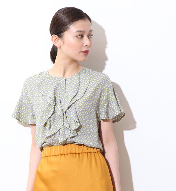  「リーフドットプリントフリルブラウス」|シャツ・ブラウス|