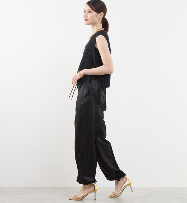 Soffitto「サスペンダー付きレザー調コーティングパンツ」|その他|