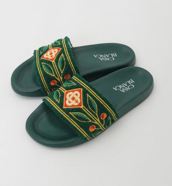 SOFFITTO「【Casablanca/カサブランカ】Embroidered Slider」|サンダル|グリーン