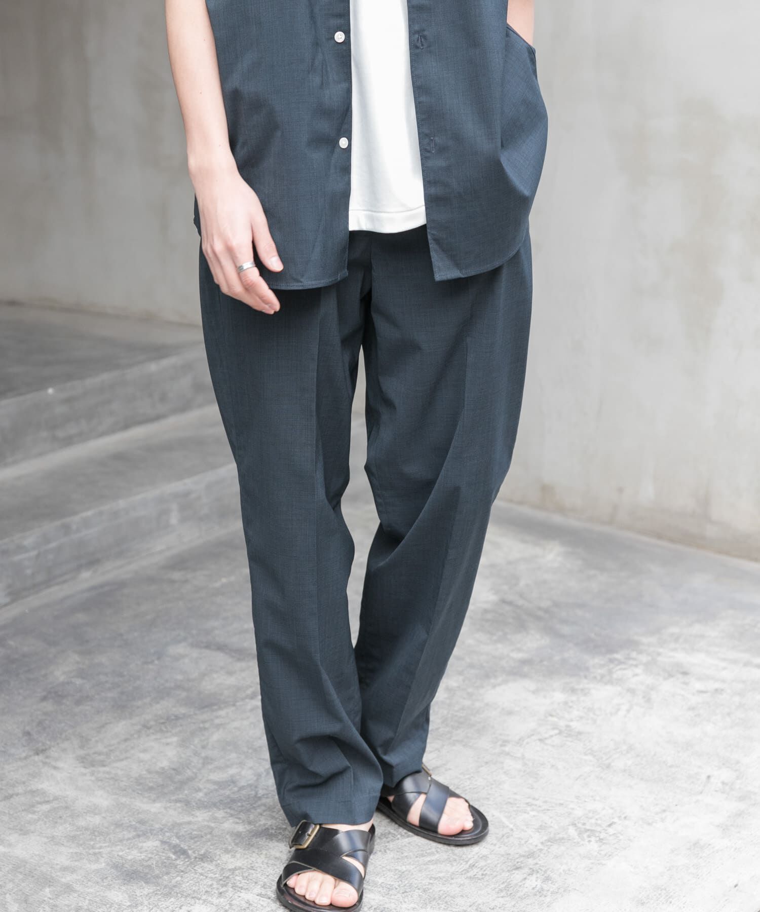 URBAN RESEARCH DOORS「FORK&SPOON　TEC LINENパンツ」|その他|ブルー系その他