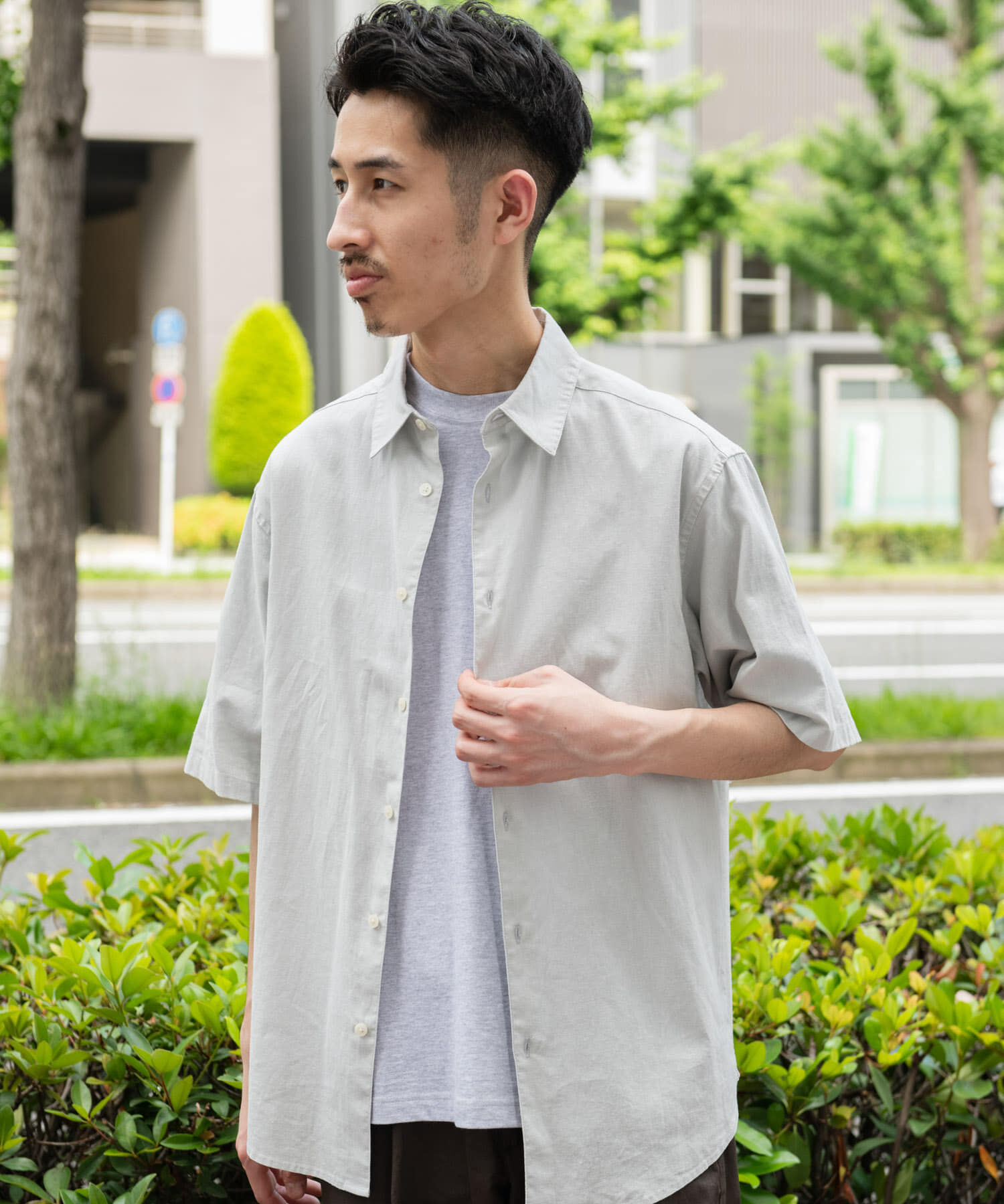 URBAN RESEARCH DOORS「ヘンプコットン レギュラーカラーシャツ」|シャツ・ブラウス|