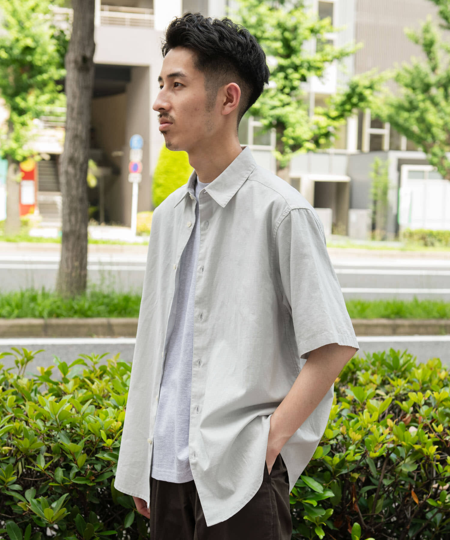 URBAN RESEARCH DOORS「ヘンプコットン レギュラーカラーシャツ」|シャツ・ブラウス|