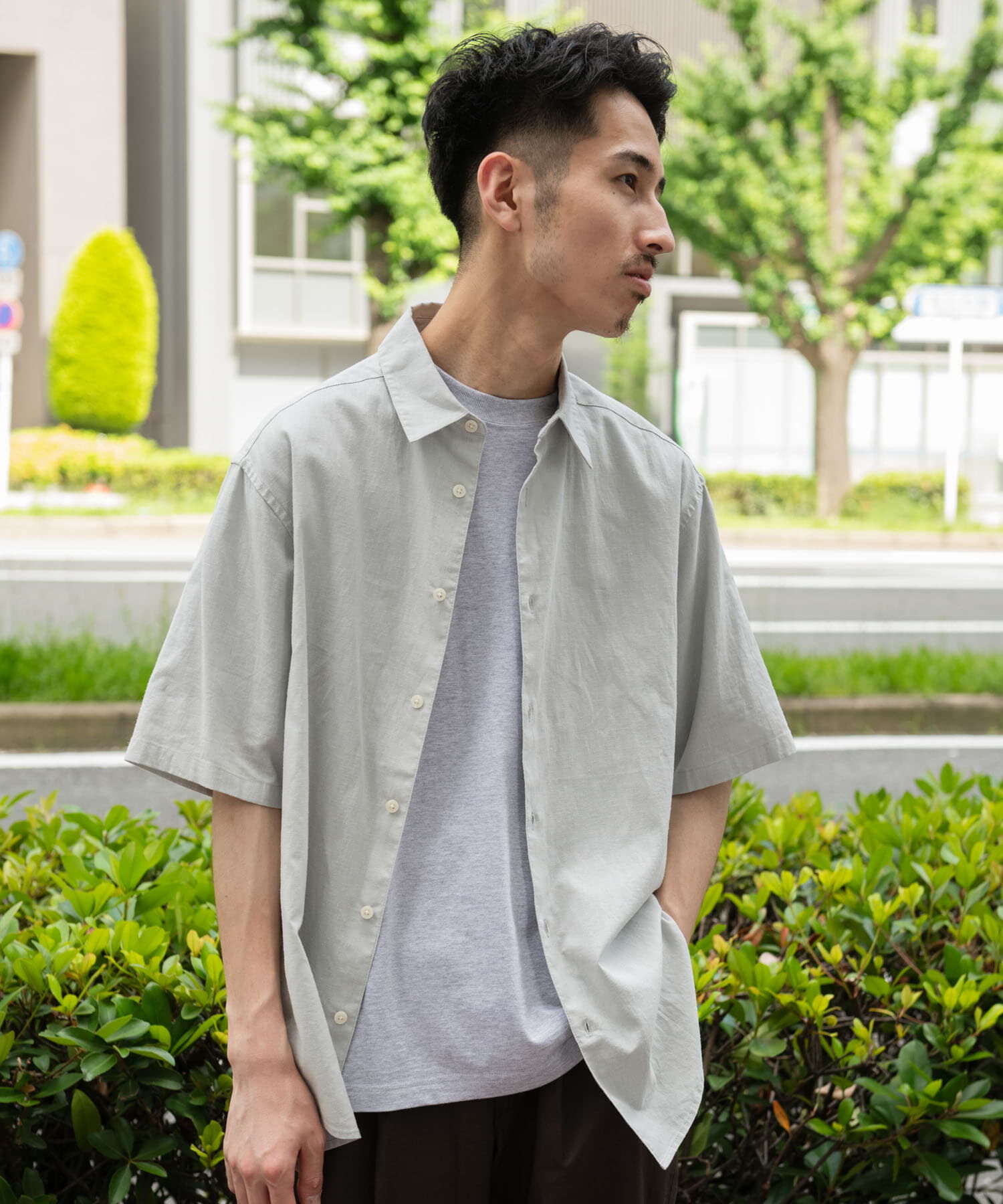 URBAN RESEARCH DOORS「ヘンプコットン レギュラーカラーシャツ」|シャツ・ブラウス|