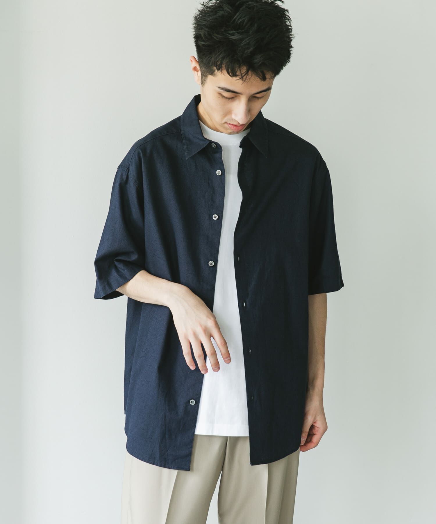 URBAN RESEARCH DOORS「ヘンプコットン レギュラーカラーシャツ」|シャツ・ブラウス|