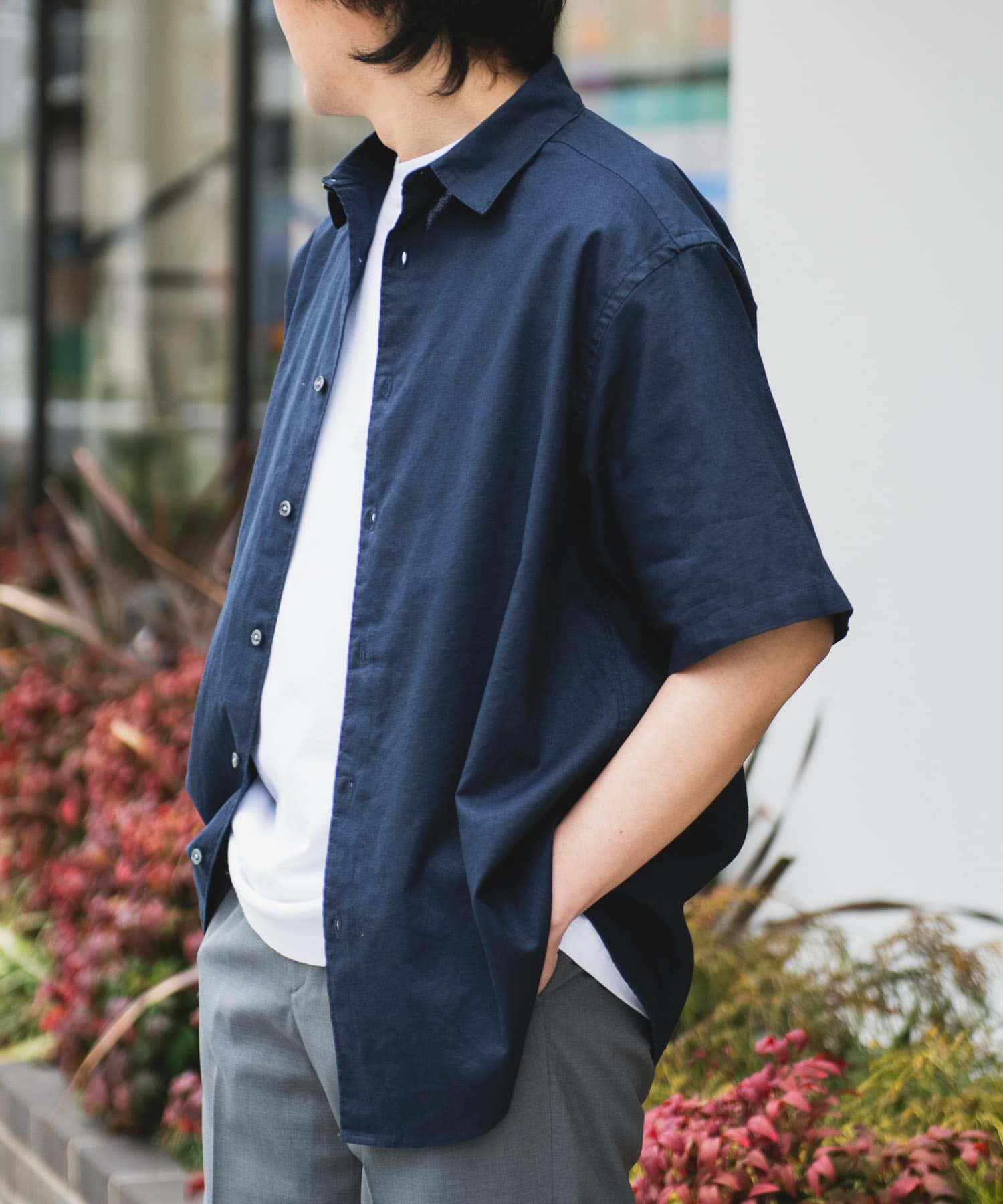 URBAN RESEARCH DOORS「ヘンプコットン レギュラーカラーシャツ」|シャツ・ブラウス|